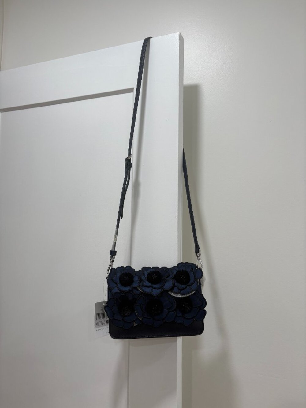 Kate Spade Navy Crossbody Purse with Flower Applique